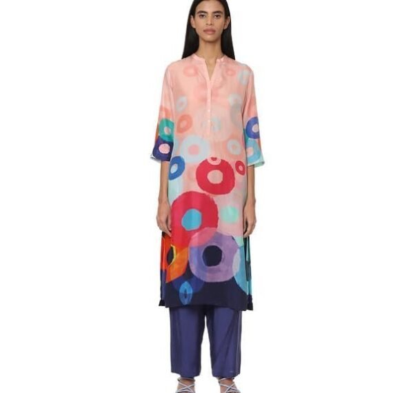 Medium Habotai Printed Kurta Bottom Set for Women