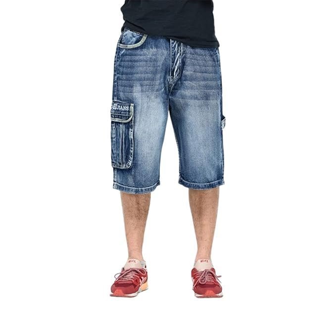 Men's Casual Jean Shorts Classic Loose Fit Summer Demin Shorts Skateboard Jogging Dance Shorts