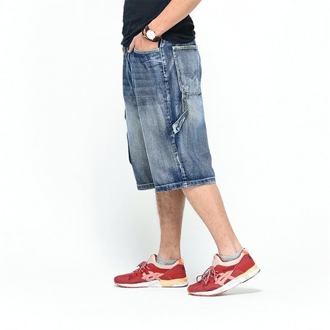 Men's Casual Jean Shorts Classic Loose Fit Summer Demin Shorts Skateboard Jogging Dance Shorts - Image 2