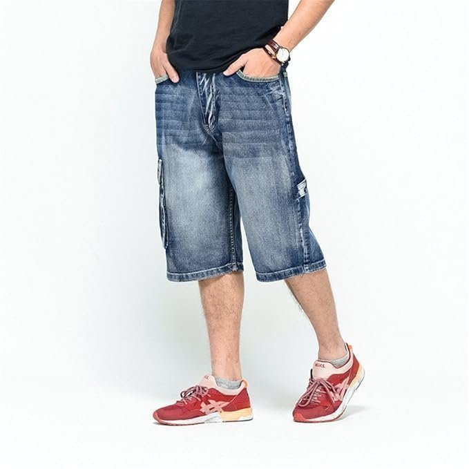 Men's Casual Jean Shorts Classic Loose Fit Summer Demin Shorts Skateboard Jogging Dance Shorts - Image 3