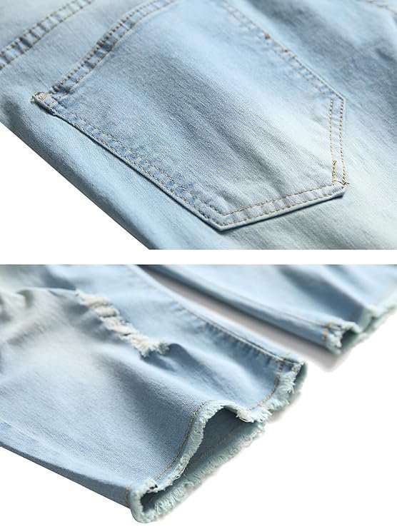 Men's Ripped Jean Shorts Casual Distressed Denim Shorts Summer Short Pants with Pockets - Image 2