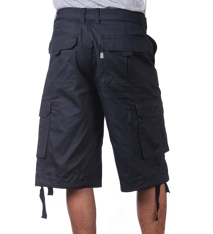 Men's Cotton Twill Cargo Shorts with Belt - Regular and Big & Tall Sizes - Image 2