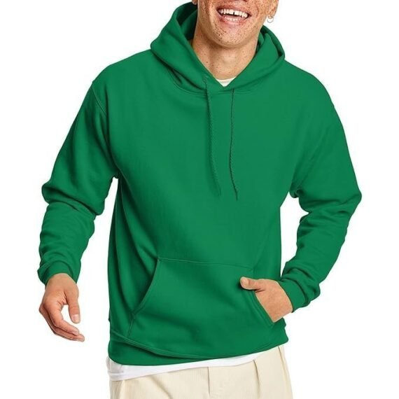 Men's Pullover EcoSmart Fleece Hooded Sweatshirt, Kelly Green, 2XL