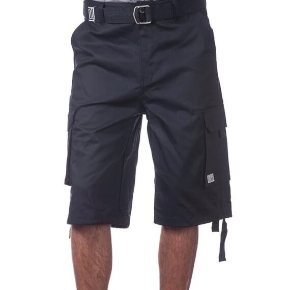 Men's Cotton Twill Cargo Shorts with Belt - Regular and Big & Tall Sizes