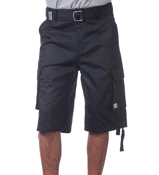 Men's Cotton Twill Cargo Shorts with Belt - Regular and Big & Tall Sizes