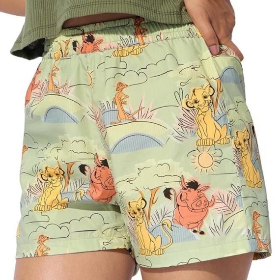 Hakuna Women and Girls Pull On Green All Over Printed Regular Fit Cotton Boxer Shorts