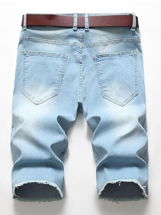 Men's Ripped Jean Shorts Casual Distressed Denim Shorts Summer Short Pants with Pockets - Image 4