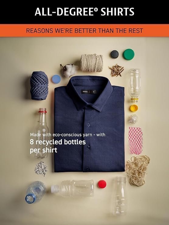 Constant All-Degree Shirt for Men Full Sleeve, Pique Textured, Thermoregulating Cotton Blend Mens Casual, Recycled Fabric Stylish Shirts - Image 6