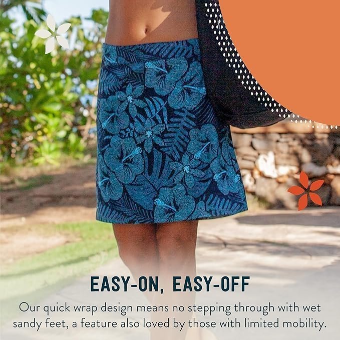 Wrap Skirt for Women - Quick Dry Swim Cover-Up for Beach, Travel with Pocket, Maui Moonlight - Image 6